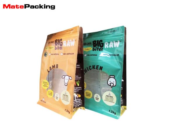 Buy cheap Food Grade Flat Bottom Pet Food Packaging Bags With Zipper / Clear Window from wholesalers