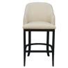 Buy cheap Solid wood frame white pu/leather upholstery American style wooden barstool from wholesalers