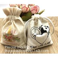 Buy cheap Personalized Drawstring Cotton Muslin Bag for Jewelry,Christmas Treat Bag Double product
