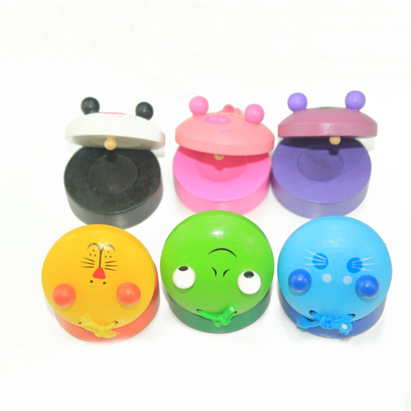 Castanets 2.5cm Wooden Clapper Toy Handle Musical Instruments