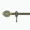 Buy cheap 28MM Diamond Peacock shape Finial Anti-Brass color 6M Curtain Pole With Single Bracket Bedroom Decor from wholesalers