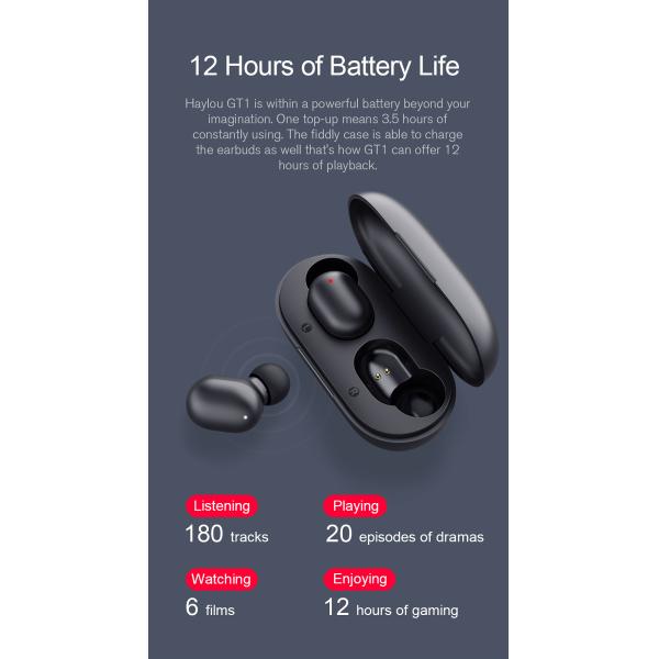 Gt1 Tws Fingerprint Touch Bluetooth Earphones Noise Cancelling HD Stereo Wireless Headphones
