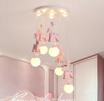 Children bedroom chandeliers modern ins merry-go-round boy girl room chandelier