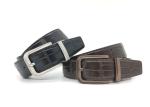 Men Reversible Buckle Belt Croc Pattern Leather , Curved Dress Strap