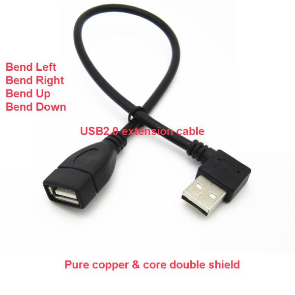 Buy cheap OD 4.5mm USB2.0 Male To Female Extension Cable Elbow Bend 90 Degree from wholesalers
