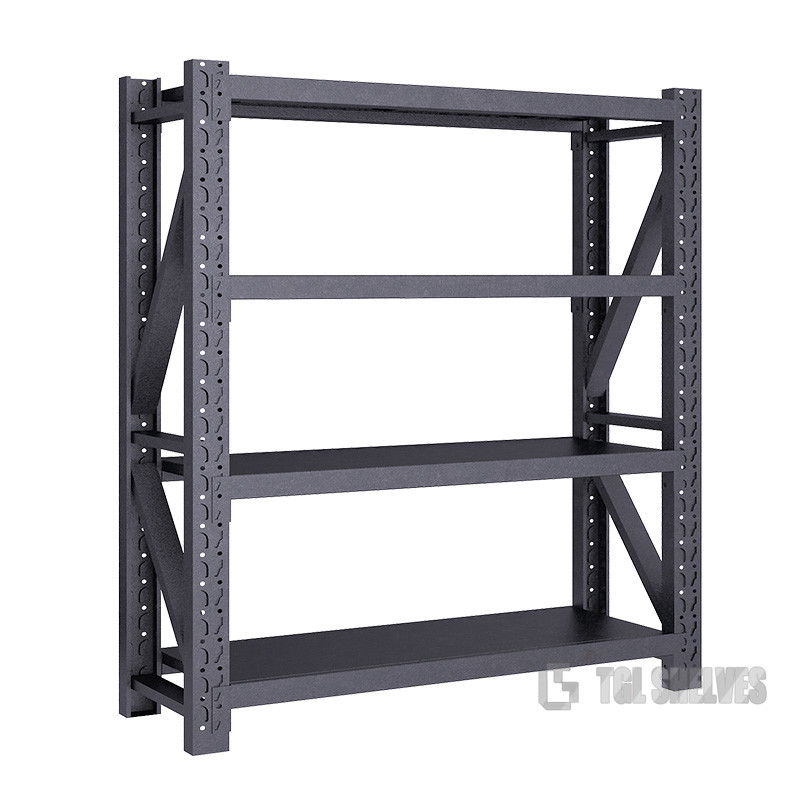 200KG Per Layer Warehouse Shelf Racks Powder Coated Metal Light Duty 2-5 layers
