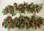 Red , Green , White Color Combinations Curling Ribbon Bow , PP Metallic curled