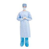 Buy cheap Level 4 Spunlace Blue Disposable Surgical Gowns With Knitted Cuff Non Woven product