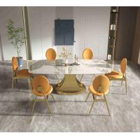 Buy cheap 201 Stainless Steel Gold Collection luxury dining table 6 seater Shaped Base product
