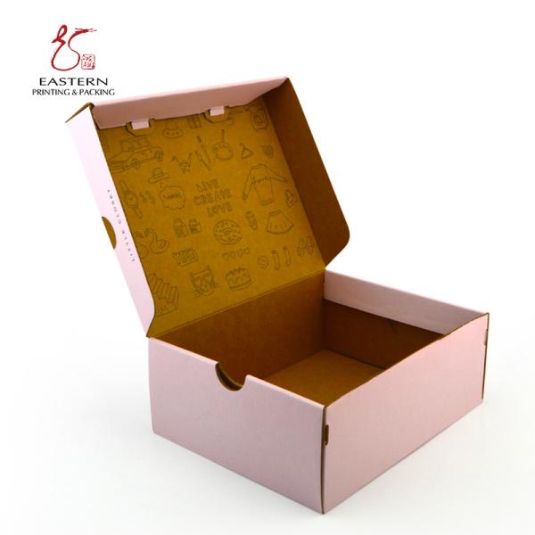 Buy cheap Custom Logo Corrugated Paper Packaging Box - Pink Hand-Drawn Design from wholesalers