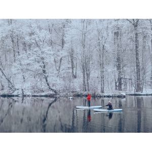 PVC Drop Stich Inflatable Snow Air Board On Ice Lake