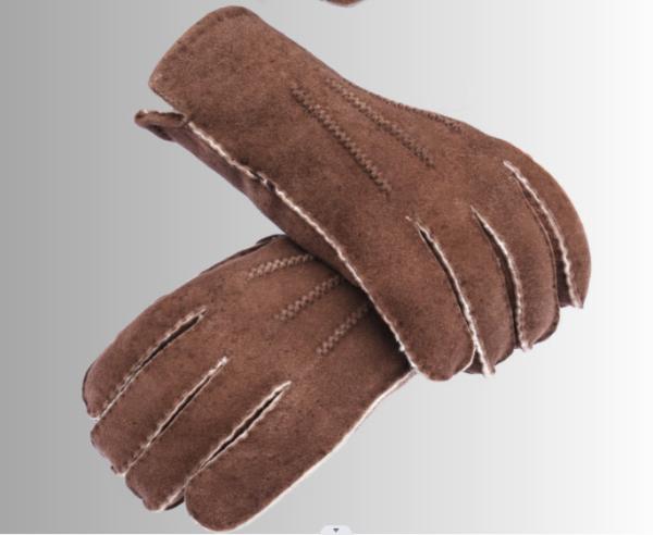 Buy cheap Brown Shearling Gloves Sheepskin Leather Gloves Mittens For Outdoor Activities from wholesalers