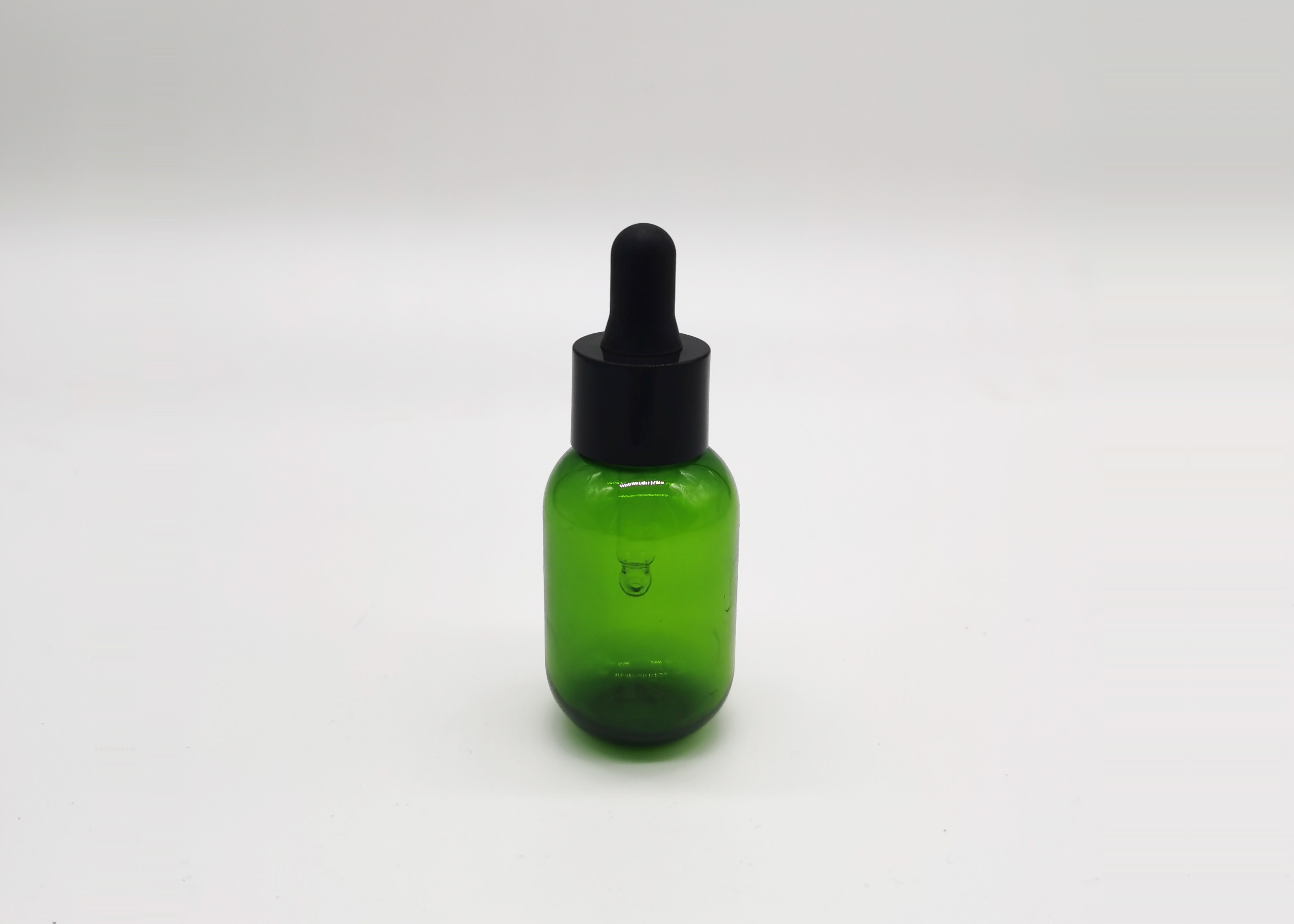 Green PET Plastic 30ml Essential Oil Dropper Bottle Cosmetic Packaging