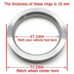 Honda / Toyota Wheel Accessories Hub Centric Rings OD 74.1 To ID 64.1 Mm