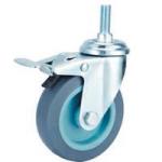 Thread Screw Swivel Grey TPR Caster with total brake 2"-5" light medium duty