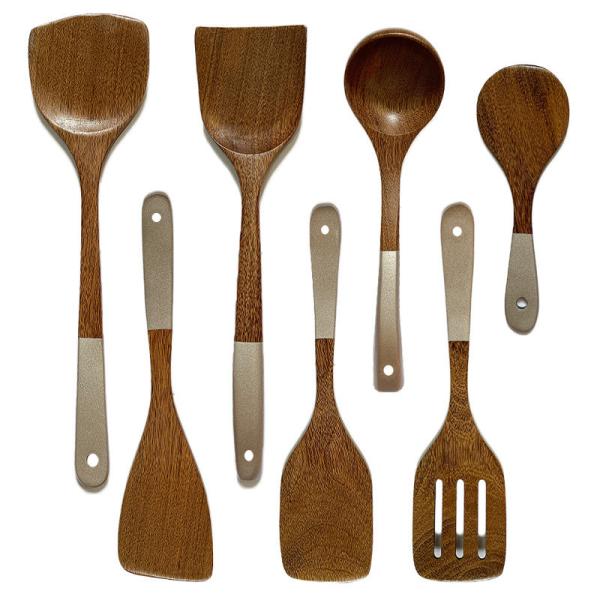 Buy cheap White Handle Wooden Shovel Wooden Spoon Nonstick Frying Wooden Shovel Kitchen Cooking Set from wholesalers