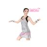 Buy cheap Camisole Full Silver Sequined A-line Latin Dress Dance Costume Women from wholesalers