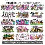 Custom Design 3D UV Dtf 16oz-24oz Cup Wraps Waterproof Transfer Stickers Decals