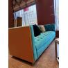 Buy cheap 2200*900*800mm Gelaimei Wooden Frame Button Tufted Sofa Blue For Living Room from wholesalers