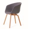 Buy cheap upholstered dining room arm chair furniture with wooden leg from wholesalers