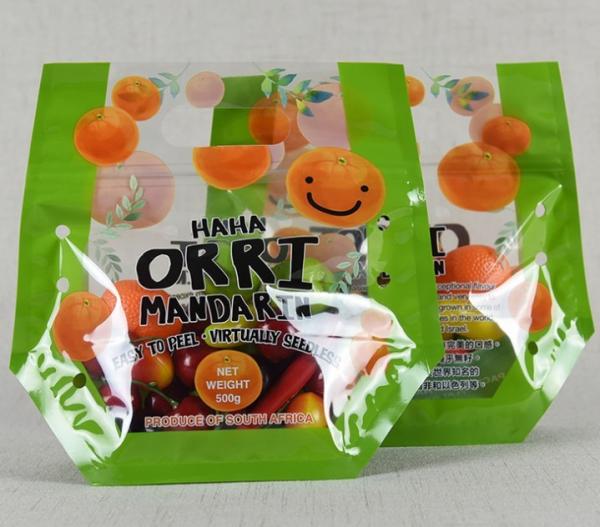 Customized Anti-Fog Fruit and Vegetable OPP Colorful Zipper Hanger Poly Bags