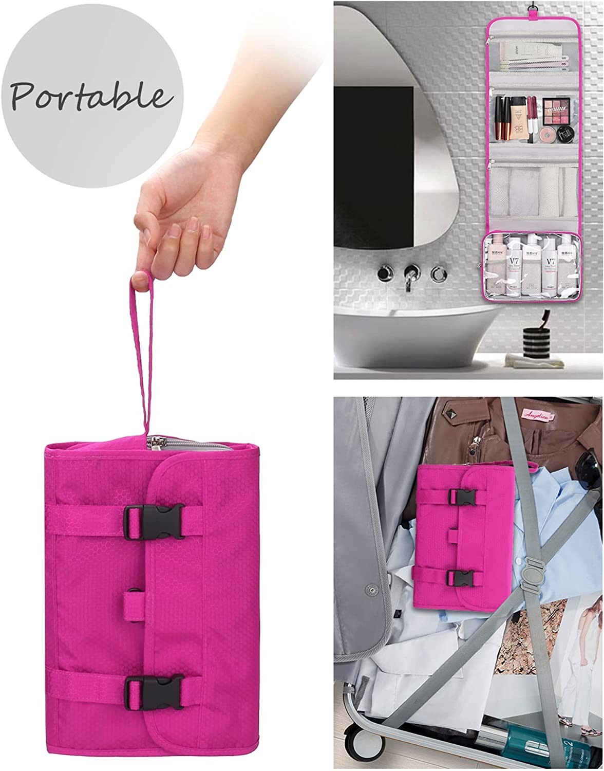 Travel Hanging Toiletry Bag Large Capacity Makeup Bag Waterproof Cosmetic Storage