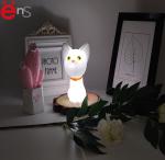 White 3D Cute Cat LED Night Light For Children 9×9×13cm Size OEM