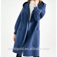 Buy cheap Blue Women'S Casual Winter Coats With Hood , Long Woolen Jacket For Ladies product