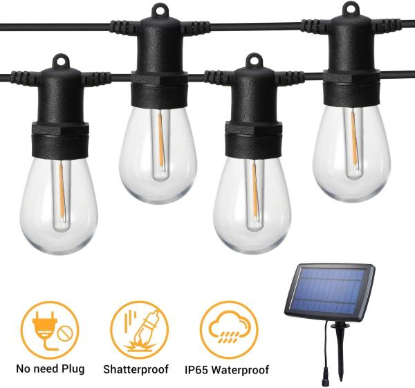Buy cheap Shatterproof 49FT 15pcs Hanging Solar Bulb String Lights from wholesalers