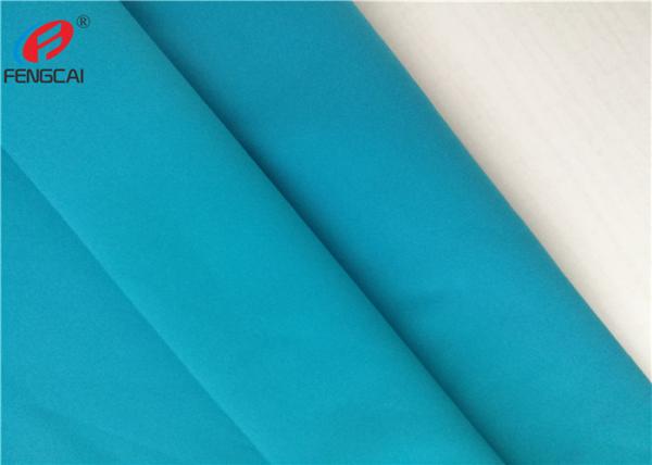 Quality Blue Color Warp Knitted Nylon Spandex Fabric / Four Way Stretch Swimwear Fabric for sale