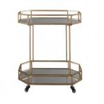 Metal Modern Drinks Trolley Gold Glass Bar Cart Hotel Food Serving