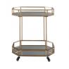 Buy cheap Metal Modern Drinks Trolley Gold Glass Bar Cart Hotel Food Serving from wholesalers