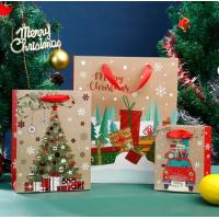 Buy cheap Offset Printing Cardboard Gift Bags 120-300gsm Christmas Pattern With Handles product