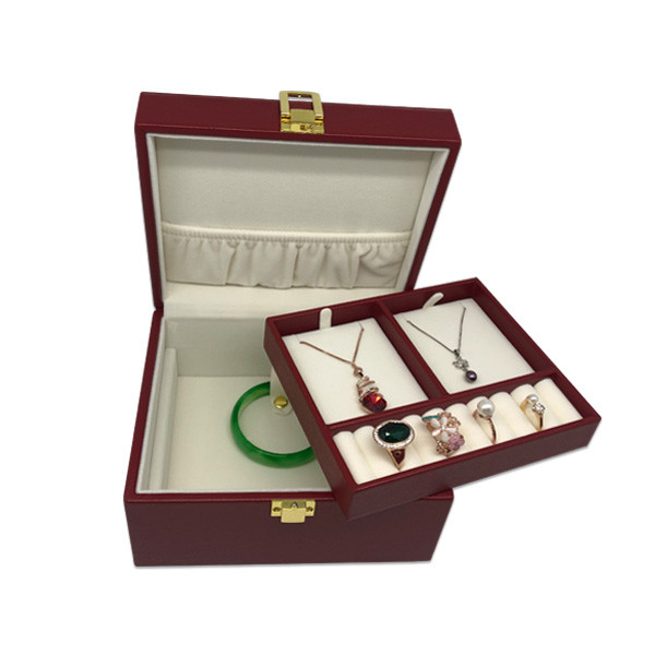 Electroplating Hardware Mirror Jewelry Organizer Box With Handle