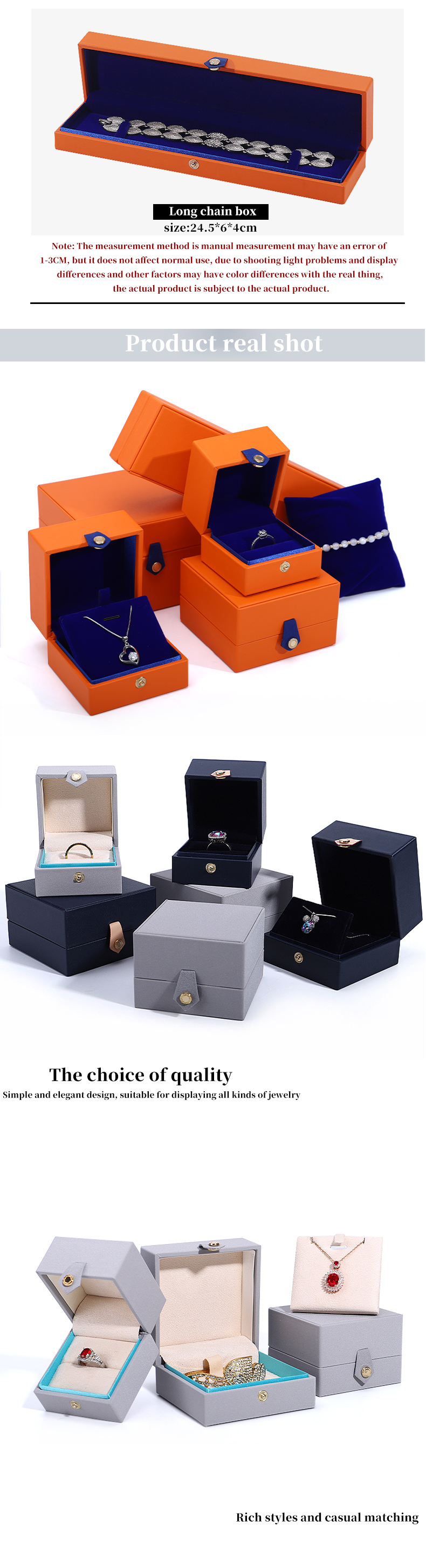 Customized Jewelry Package Grade Velvet Box with Logo and Silk Screen Printing