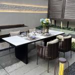 Customize Color Outdoor Garden Patio Dining Table And Chairs PE Rattan Modern
