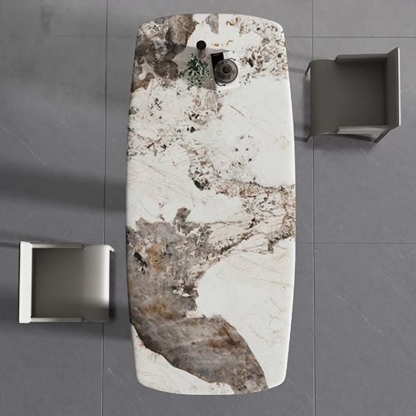 Buy cheap Geometric Structure Italian Marble Top Table Rectangular 200cm Long from wholesalers
