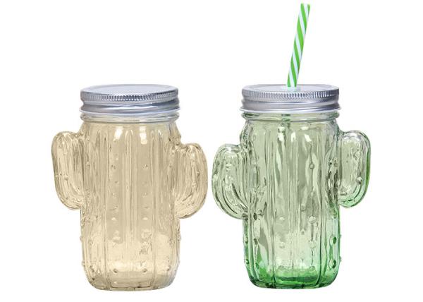 Buy cheap Screw Top Glass Jars For Party Decorations Cactus Shape ODM Service from wholesalers