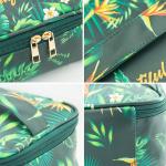 Girls Green Plant Polyester Makeup Bag Organizer