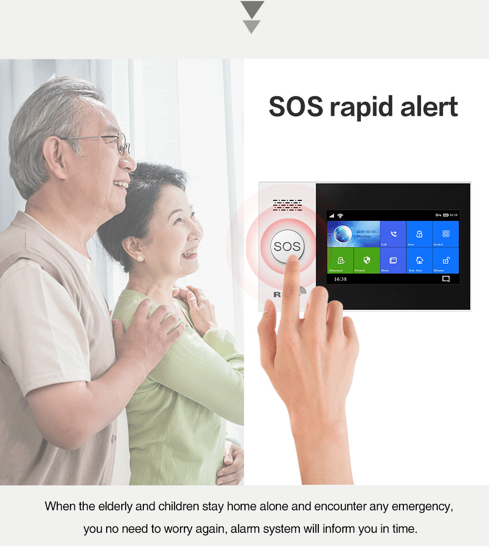 Full Touch Screen Wi-Fi+GSM/4G Home Burglar Alarm System Kit With A Variety Of Smart Accessories