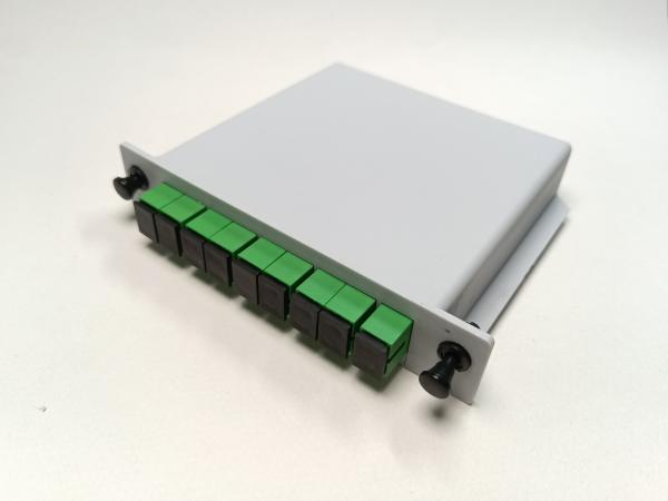 Cassette Card Insertion Optical PLC Splitter , 1X8 Port SCAPC Optic Fiber