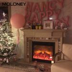 Freestanding Built In Wood Mantel Fireplace Two Levels Heating 750mm