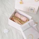 Biodegradable Jewelry Box Packaging Pink Color Print Wedding Support
