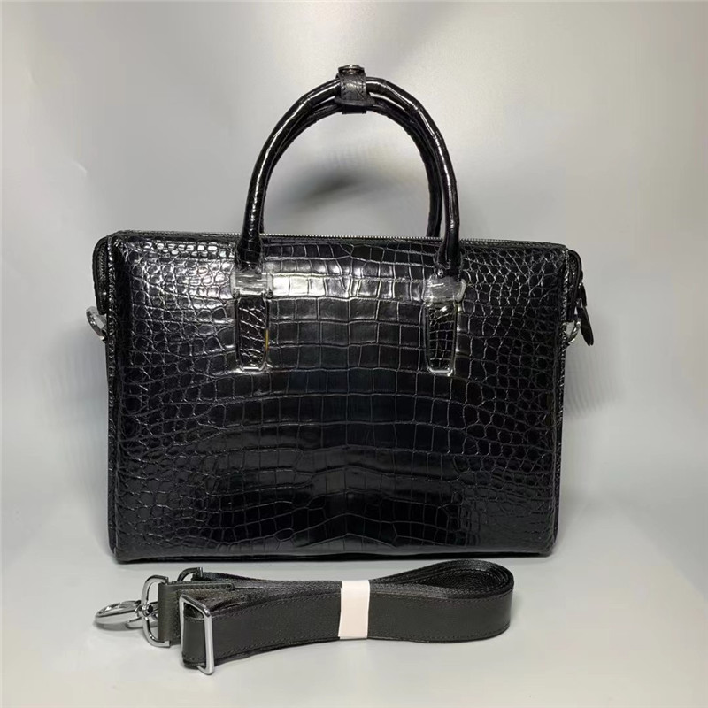Authentic Crocodile Belly Skin Businessmen Briefcase Working Handbag Genuine Alligator Leather Male Large Portfolio Bag