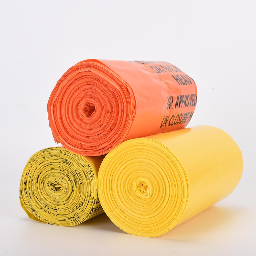 Sample Red Yellow Plastic Biohazard Garbage Bag for Medical Waste in Hospital Clinic