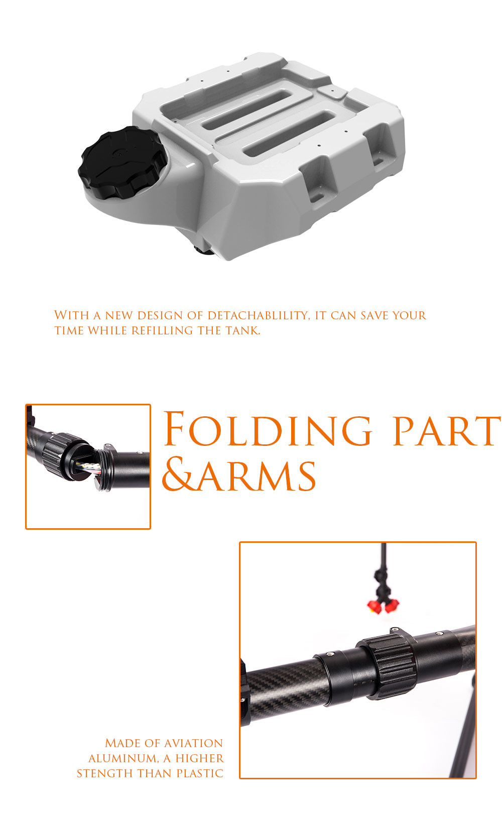 1800mm Wheelbase 6.6 Acres/Hour Agriculture UAV Drone 20L Pesticide Agri Spray Drones HXGX622
