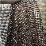Aluminum Alloy Shimmer Metallic Sequin Chain Link Fabric For Curtain Metal Mesh