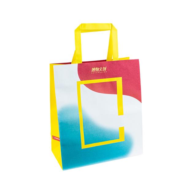 8 Color Flexo Printing Handle Paper Bags For Carry Weight 5-25kg In Brown/White