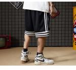 Buy cheap Niche Trend Striped Men Streetwear Shorts Breathable Spandex Basketball Pants from wholesalers