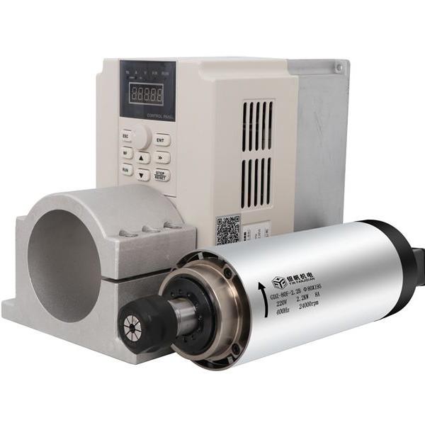 Buy cheap 2.2W Air-cool VFD Inverter Spindle Motor with ER20 Built-in Motor Spindle Frequency 400HZ from wholesalers